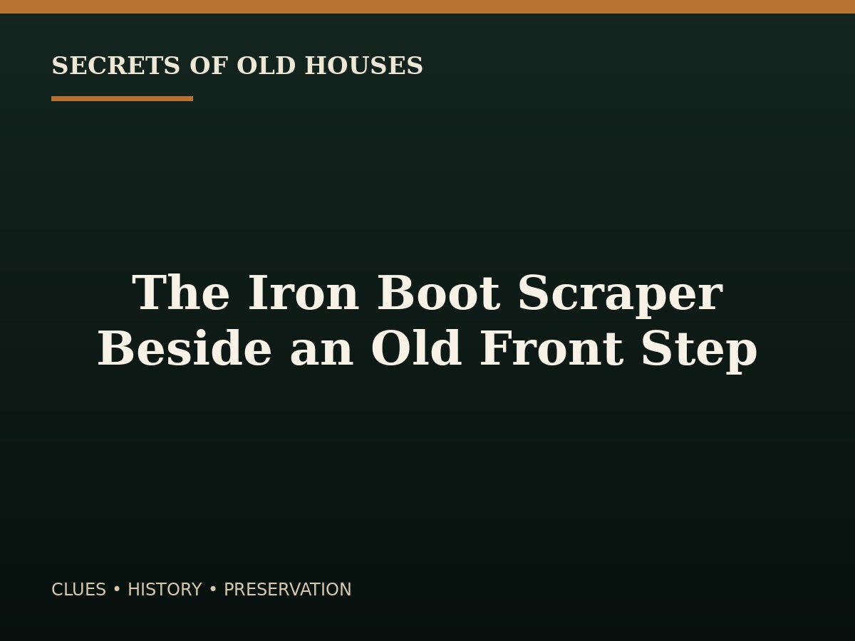 The Iron Boot Scraper Beside an Old Front Step — editorial illustration