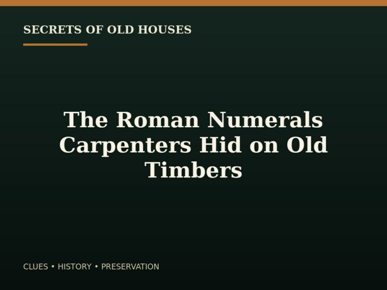 The Roman Numerals Carpenters Hid on Old Timbers — editorial illustration