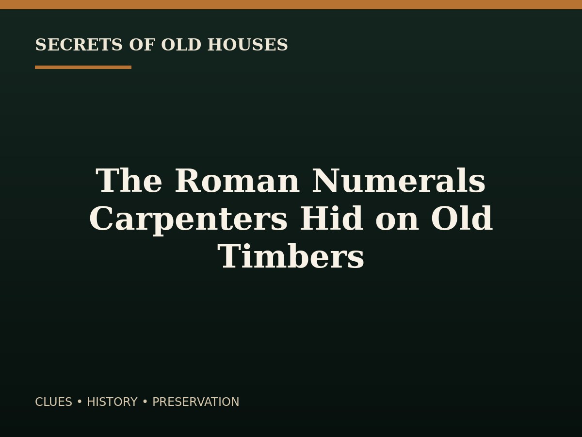 The Roman Numerals Carpenters Hid on Old Timbers — editorial illustration