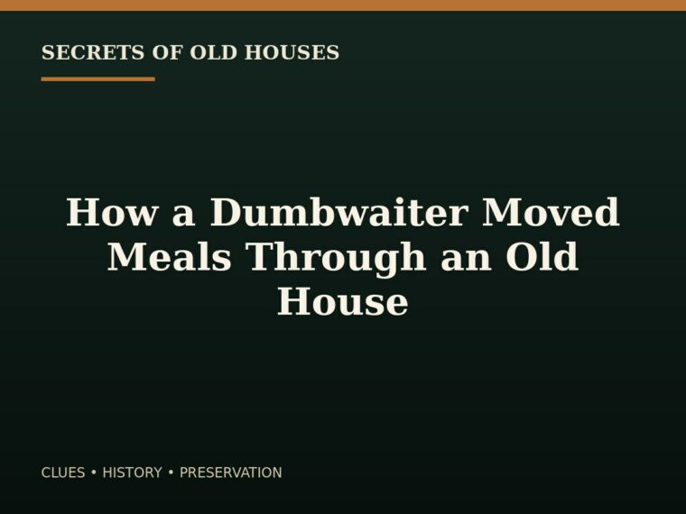 How a Dumbwaiter Moved Meals Through an Old House — editorial illustration