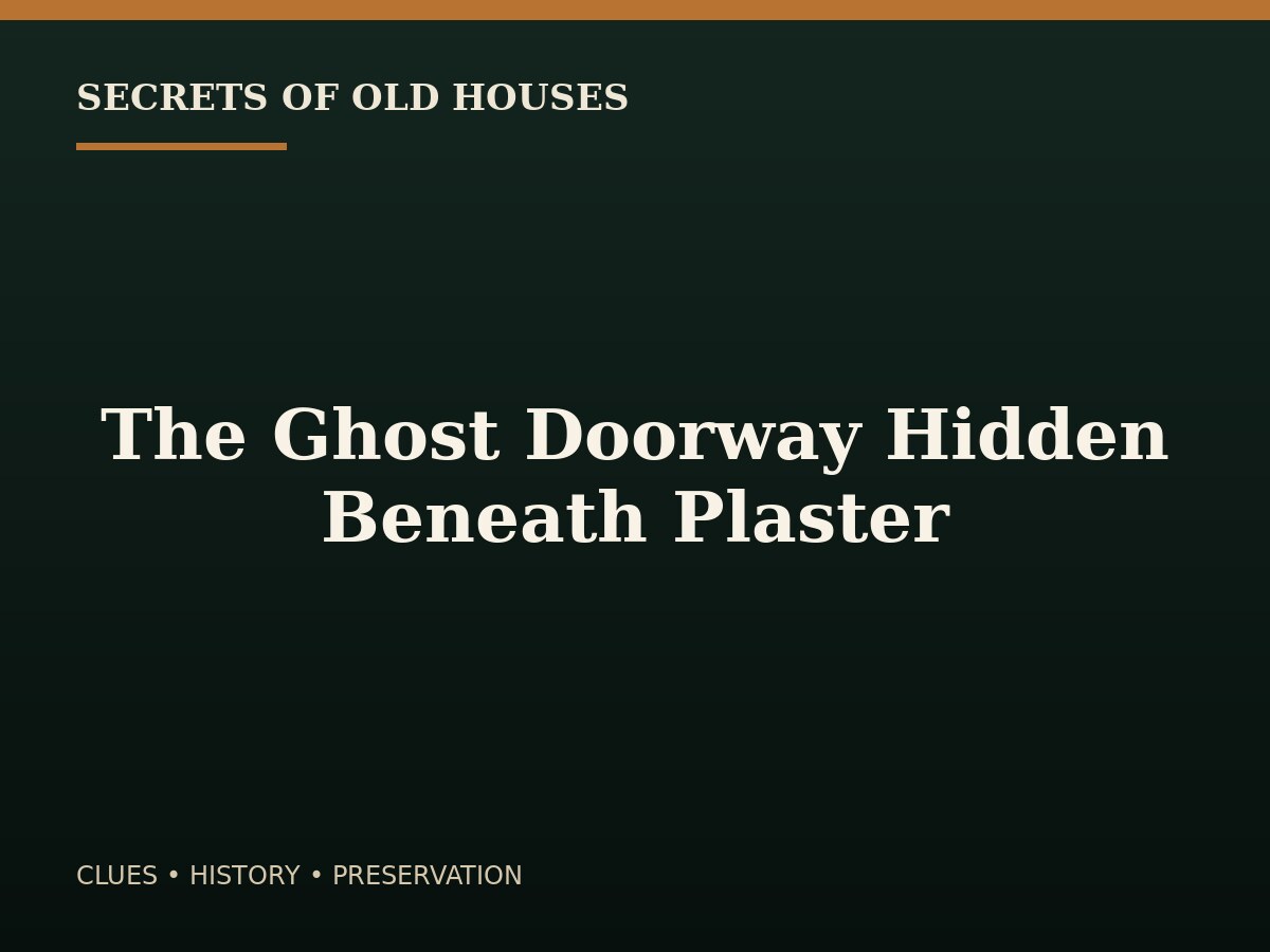 The Ghost Doorway Hidden Beneath Plaster — editorial illustration