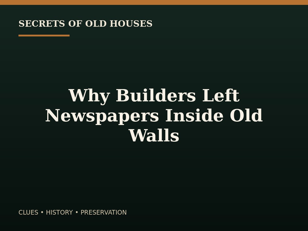 Why Builders Left Newspapers Inside Old Walls — editorial illustration