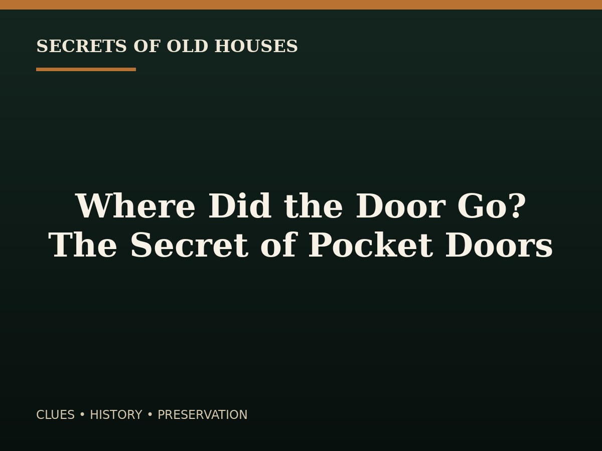 Where Did the Door Go? The Secret of Pocket Doors — editorial illustration