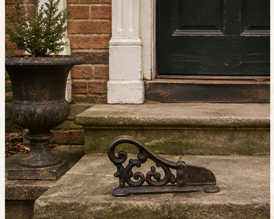 The Iron Boot Scraper Beside an Old Front Step — editorial reconstruction 1