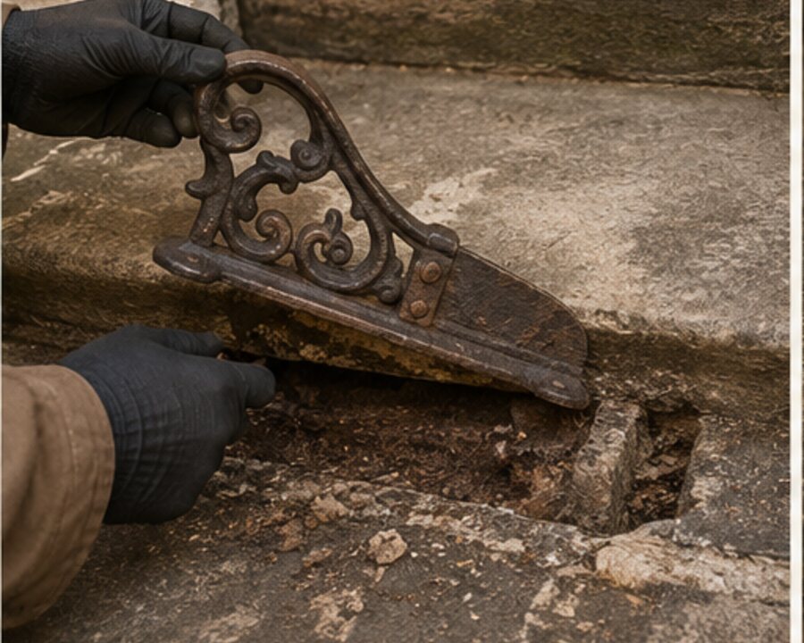 The Iron Boot Scraper Beside an Old Front Step — editorial reconstruction 5