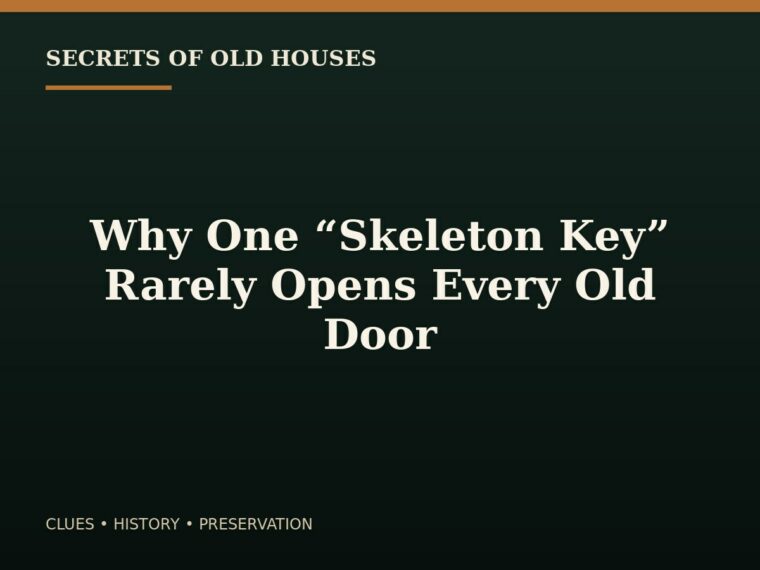 Why One “Skeleton Key” Rarely Opens Every Old Door — editorial illustration
