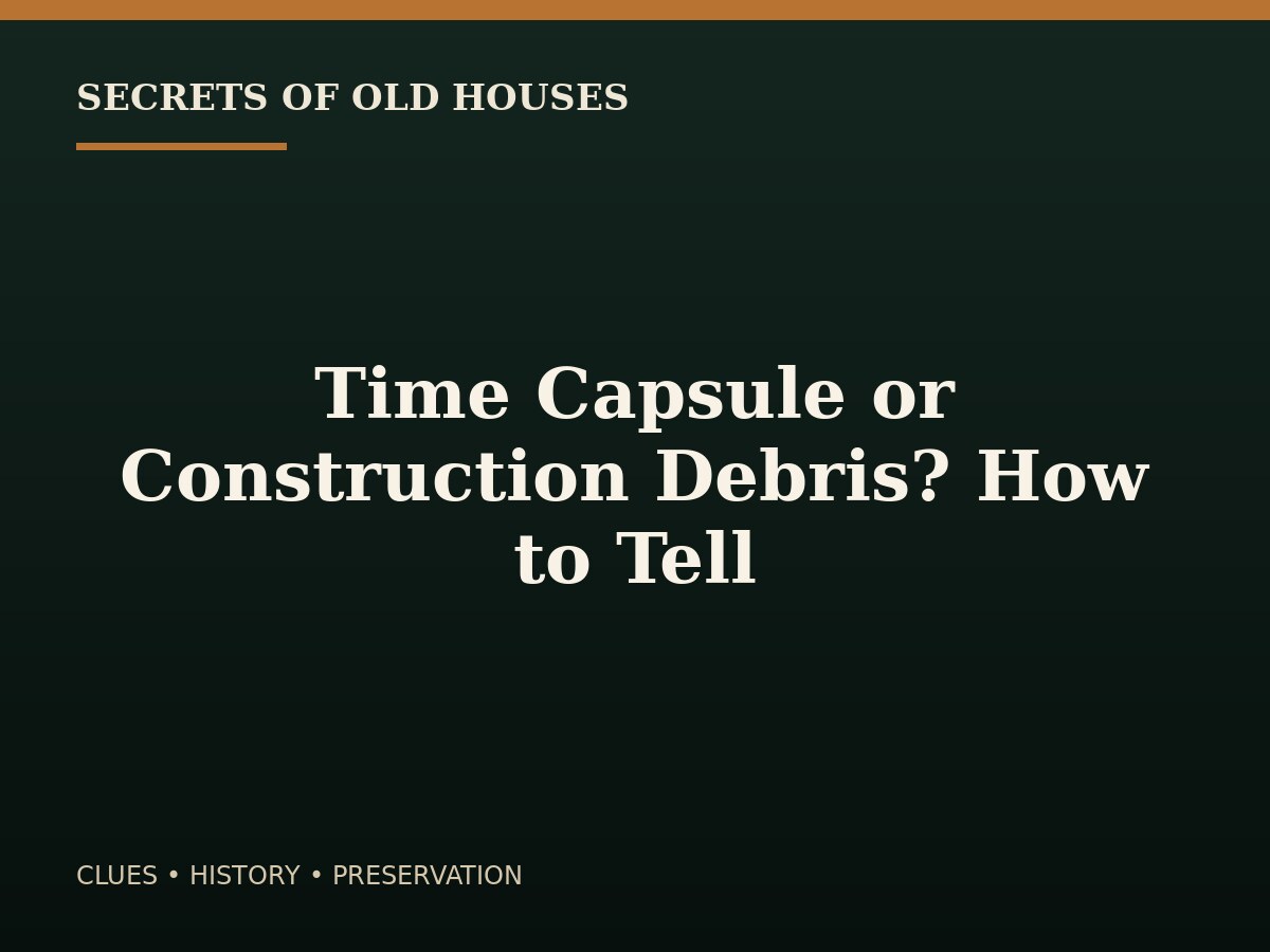Time Capsule or Construction Debris? How to Tell — editorial illustration